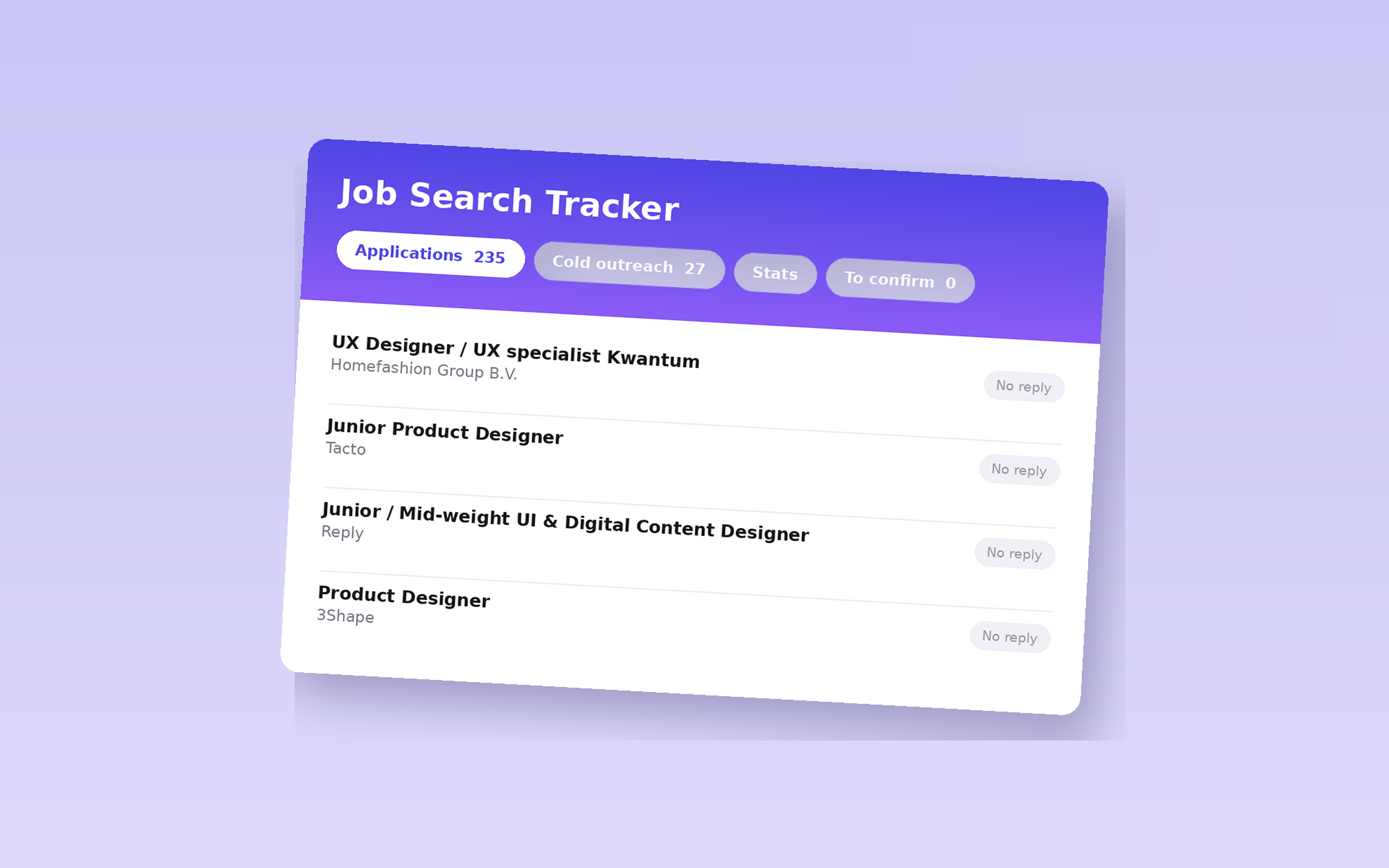 Cover image of the Job Search Tracker project
